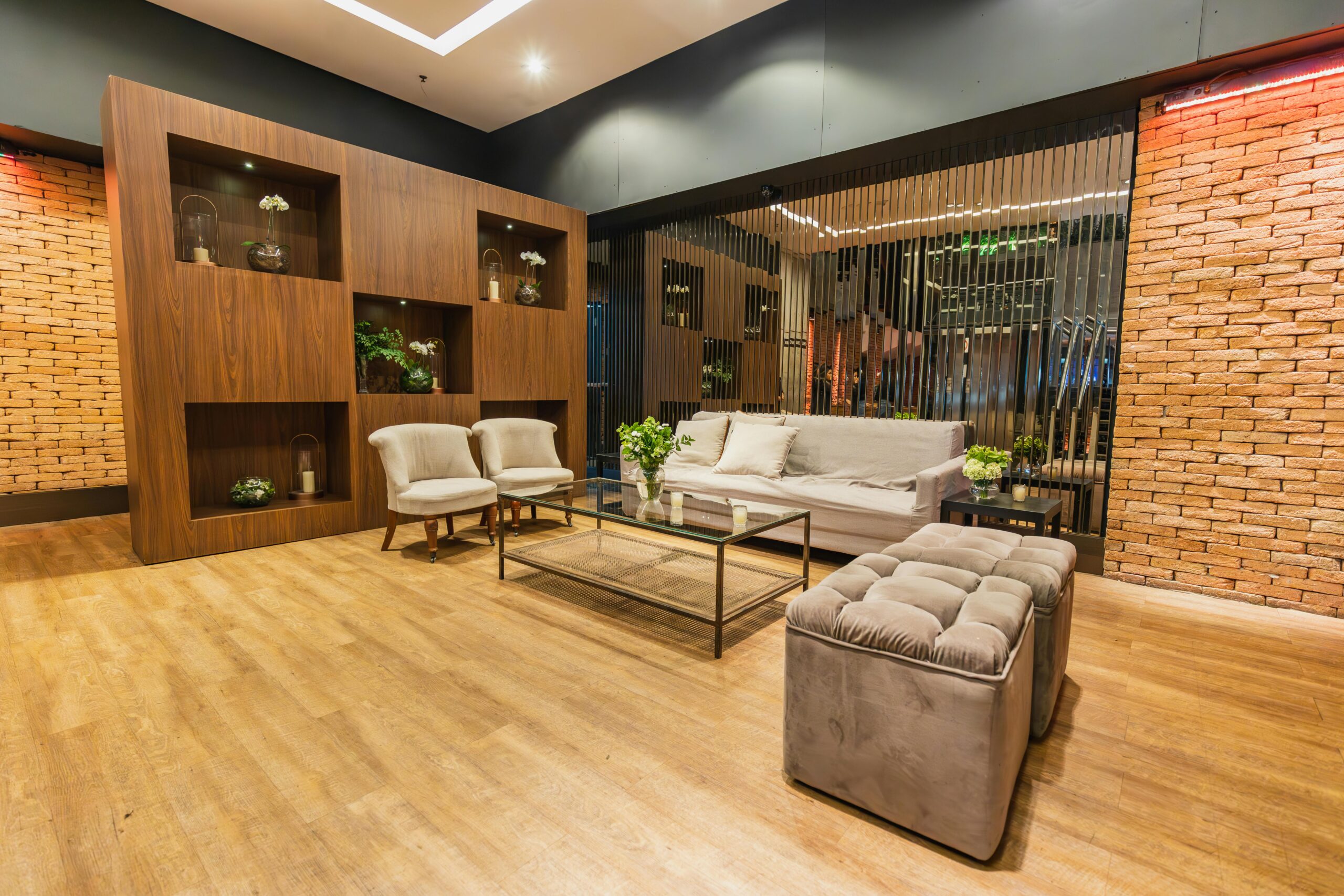 Stylish living room featuring elegant furniture, warm lighting, and contemporary design.
